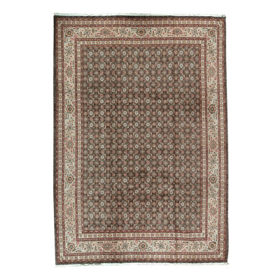 Tapis gris / brun noué à la main de haute qualité