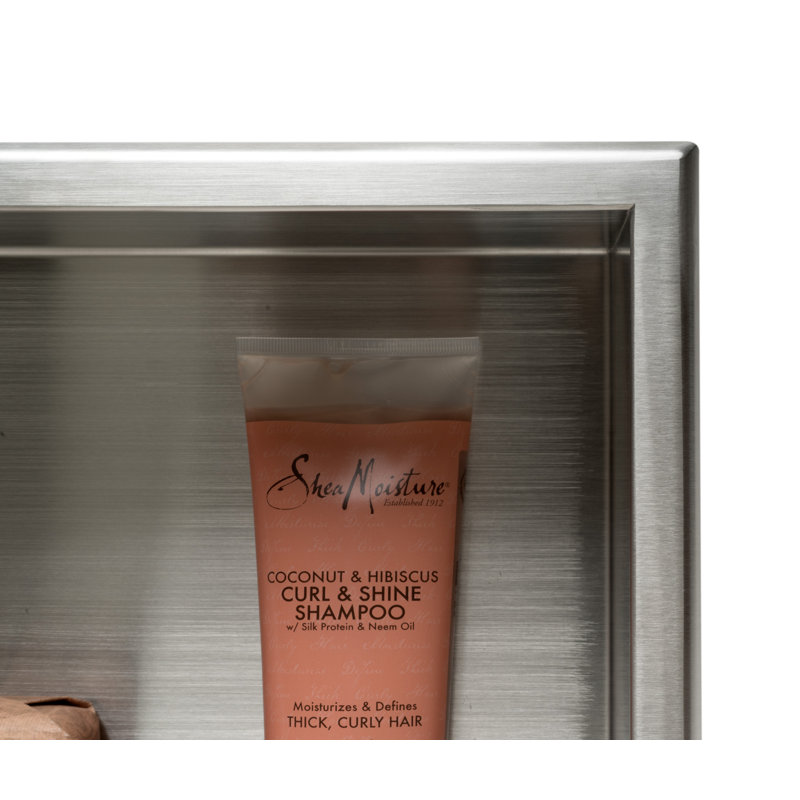 Niche de douche horizontale simple en acier inoxydable, Acier inoxydable brossé
