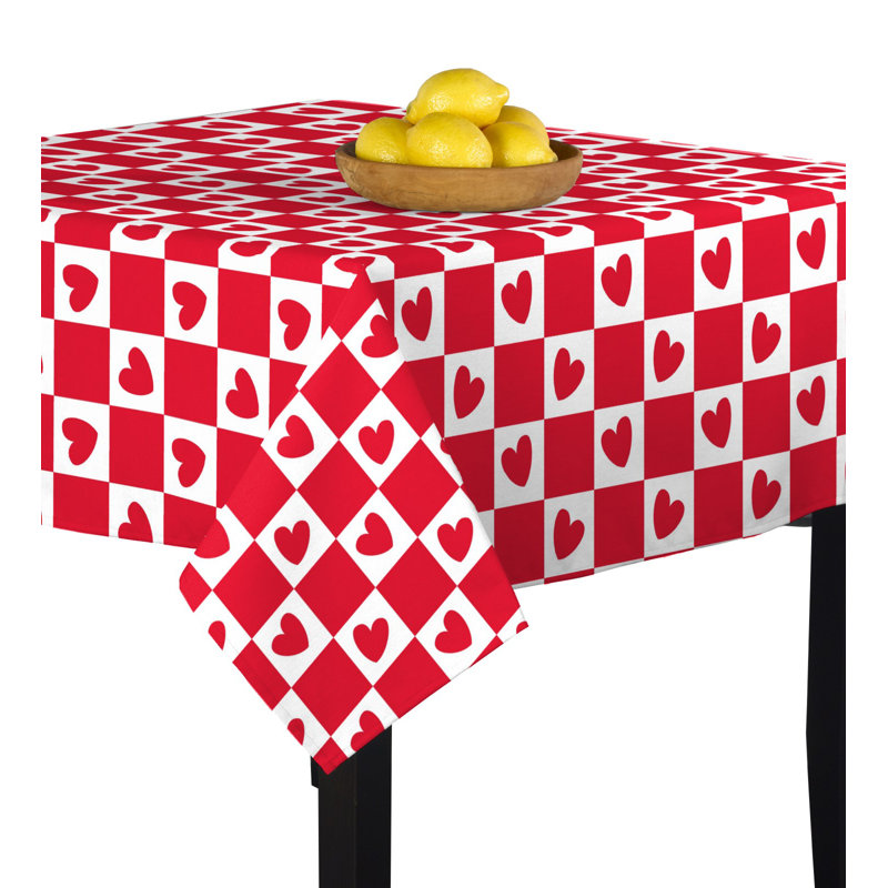 Sloss Checkmate Hearts Tablecloth, 60" x 60"
