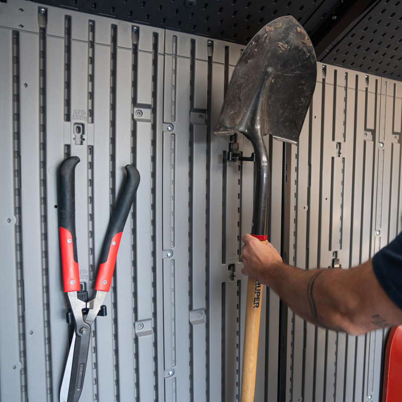 15 Ft. x 8 Ft. High-Density Polyethylene Outdoor Storage Shed with Steel-Reinforced Construction