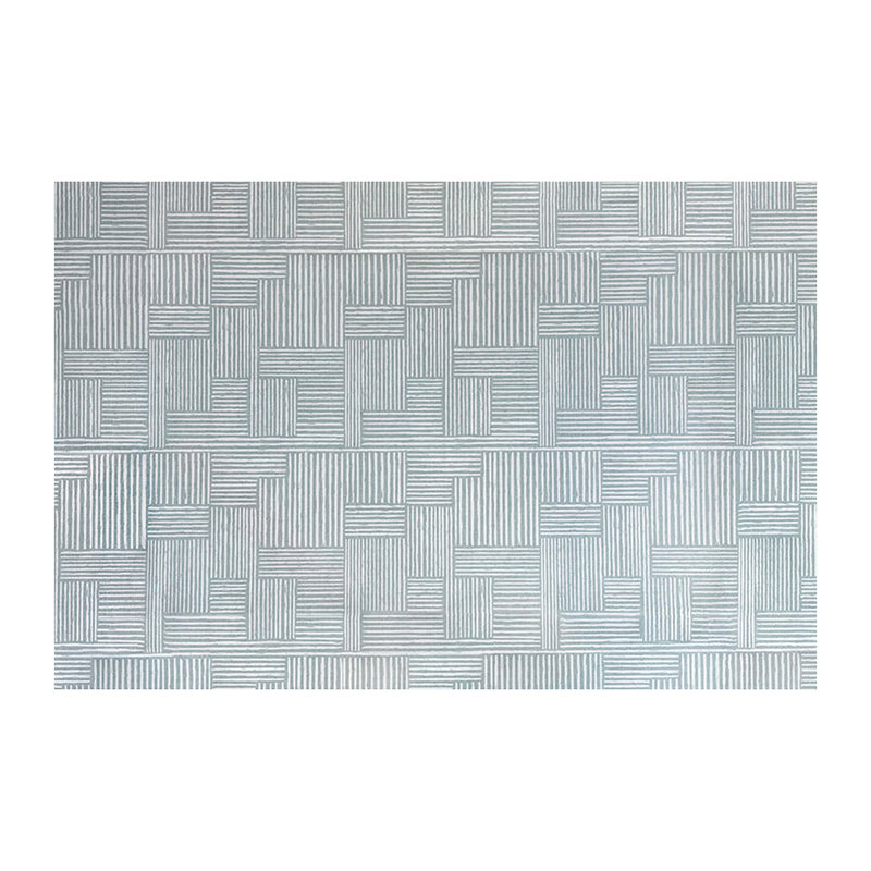 Un-Rug Organic Squares Non-Skid Kitchen Mat by Matterly, Gray/Blue, Rectangle 3'11" x 5'11"