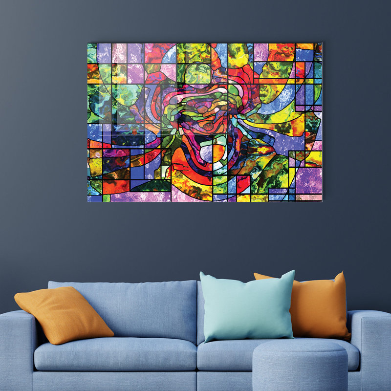 Élégante peinture décorative en verre trempé de 19,7 po x 27,6 po | 100% verre trempé, épaisseur: 0,16 pouce | Parfait pour la décoration intérieure, le salon et le bureau | Superbe œuvre d'art avec une esthétique moderne