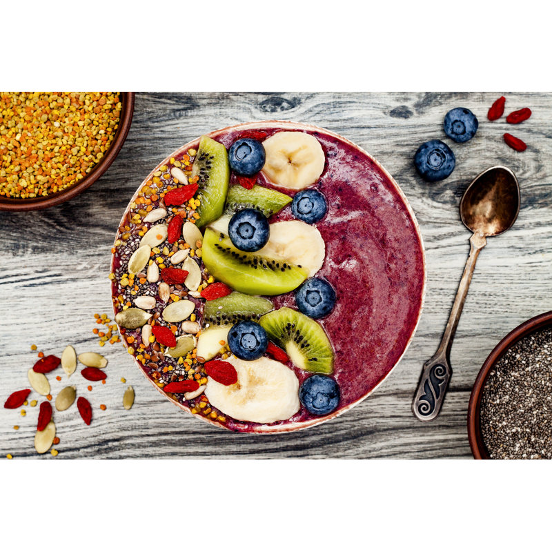 Jacksboro Acai Breakfast Bowl 1 Piece Wrapped Canvas Wall Art, 20cm H x 30cm W x 3.8cm D