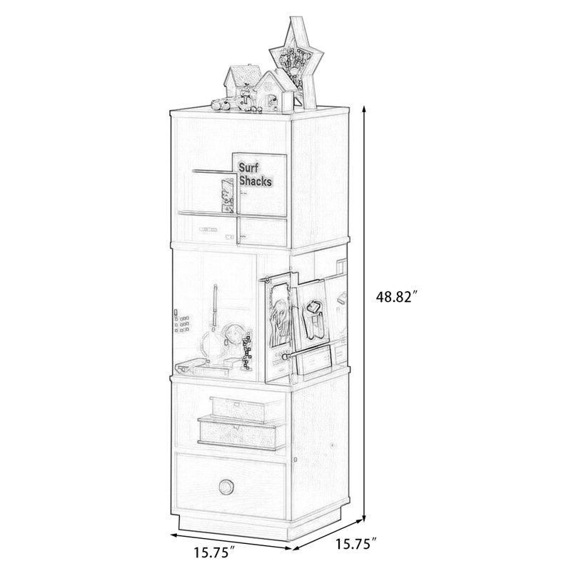 Armoire d'appoint Modern, Couleur de bois de cerisier