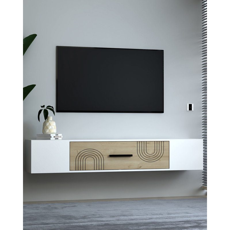 TV Stand, White/Natural