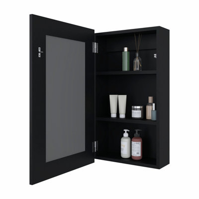 Wall-mounted Bathroom Cabinet with Mirror and Ample Storage, Sleek Design for Modern Homes