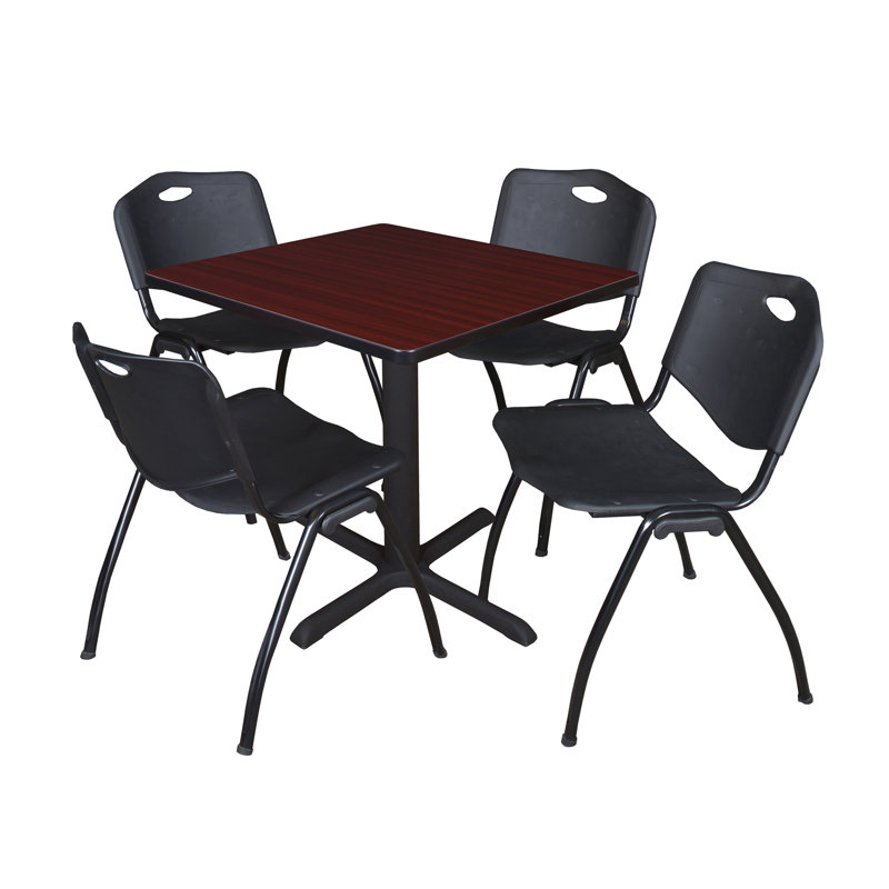 Table de salle à manger Neyland Cain, Noir, 29" H x 30" L x 30" D, Acajou