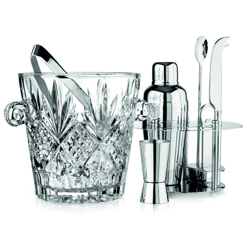Dublin Crystal Ice Bucket & Bar Tool Set