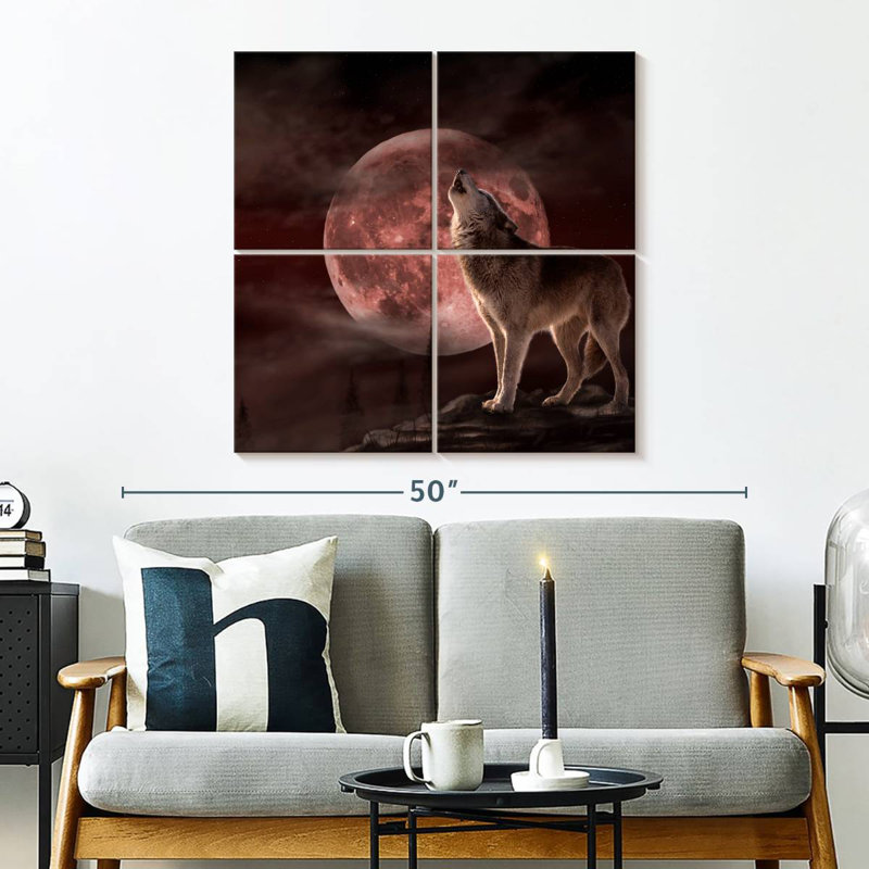 Brampt Wolf Moon Howling, 32" H x 32" W
