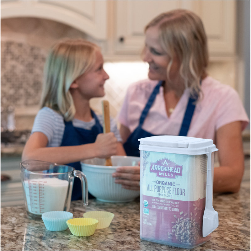 All Purpose Storage Dispenser for Sugar, Flour with Flip Lid and Scoop-2 Pack