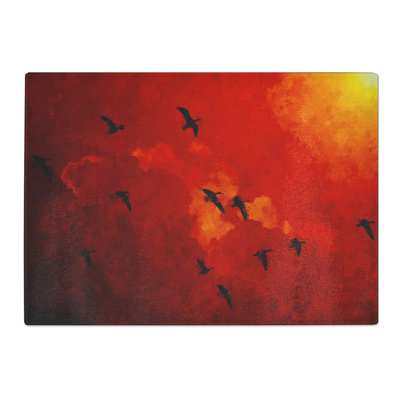 Migratory Geese Painting Chopping Board