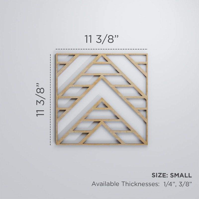 Gilcrest Decorative Fretwork Wood Wall Panels, 11 3/8"H x 11 3/8"W x 3/8"D, Rustic Wood
