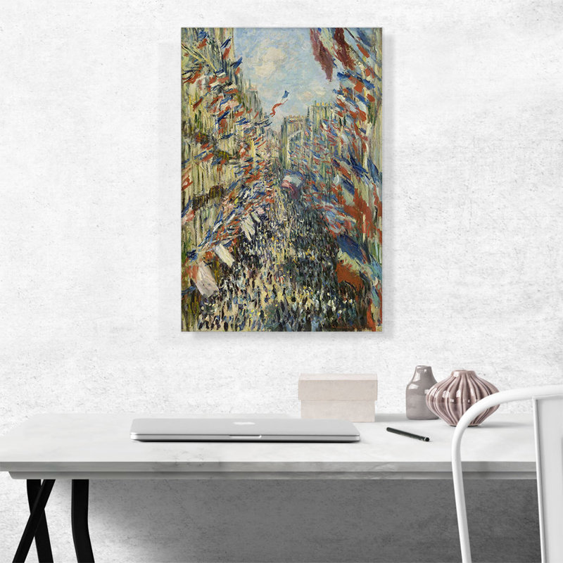 "La rue Montorgueil à Paris" par Claude Monet, reproduction d'art sur toile tendue, H 26 po x l 18 po x P 0,75 po