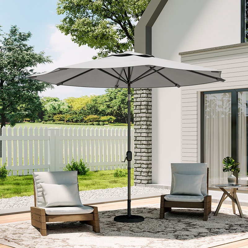 Aaroon 300cm Tilt Market Parasol, Light Grey