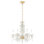 Sterling 6 Light 21in x 22.5in Chandelier in Silver with Clear Heritage Handcut Crystals