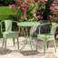 Ensemble bistro en métal KD 3 pièces, usage extérieur, résistant à l'eau, en fer, hauteur d'assise 52 cm et table, largeur 62,5 cm, profondeur 76 cm