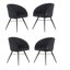 Goddard 4 Person Dining set - a Rectangular Extendable Dining Table with Metal Legs and a Set of 4 Quilted Velvet Dining Chairs for Dining Room - Modern Dining Table Set-300738262-300738261