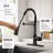 Single-Handle High-Arc Pull-Down Kitchen Faucet with Deck Plate-856708974