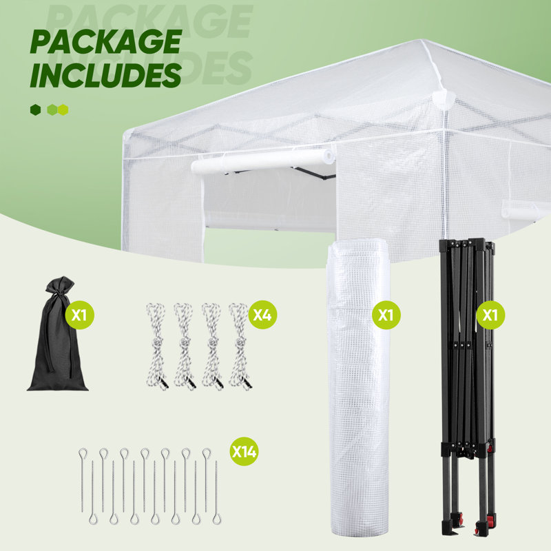 Serre Pop Up Green l 8 pi x P 8 pi, Blanc