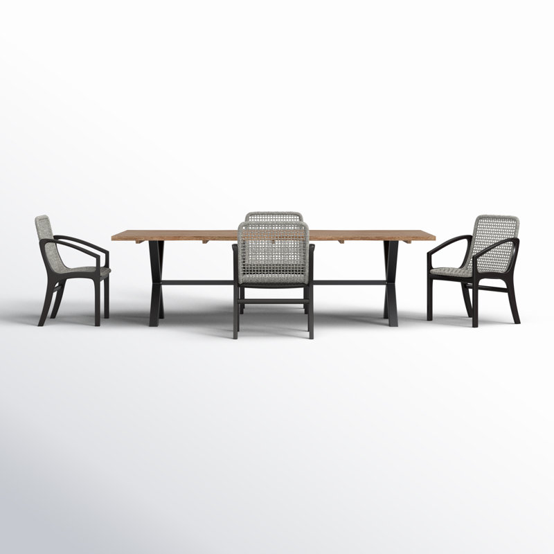 Eloisa 94.5'' Rectangular Outdoor Dining Set, 4