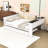 Modern Daybed with Twin Trundle, Built-in Shelves, Upholstered Backrest and Charging Station-1604267179