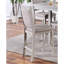 Ensemble de table de salle à manger à hauteur de comptoir 5 pièces, table carrée avec tablettes, coussins, style moderne, gris rustique