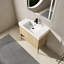 Meuble-lavabo de 36 po avec lavabo en résine et armoire fonctionnelle - armoires modernes en chêne