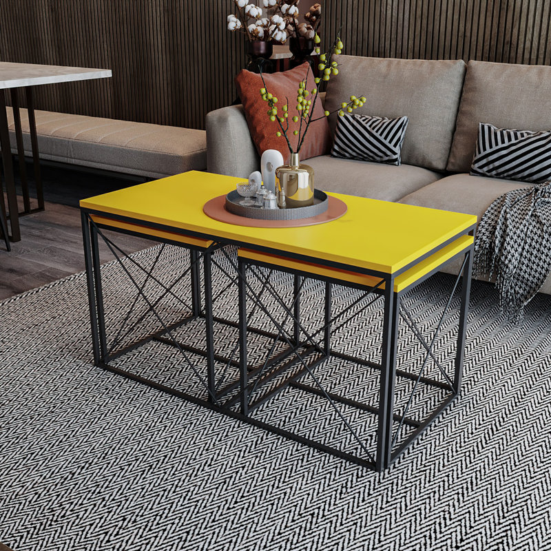 Ensemble de tables basses, Jaune