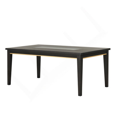 Contemporary Espresso Dining Table Mirror Insert 1Pc Rectangle Table Kitchen Dining Room Furniture