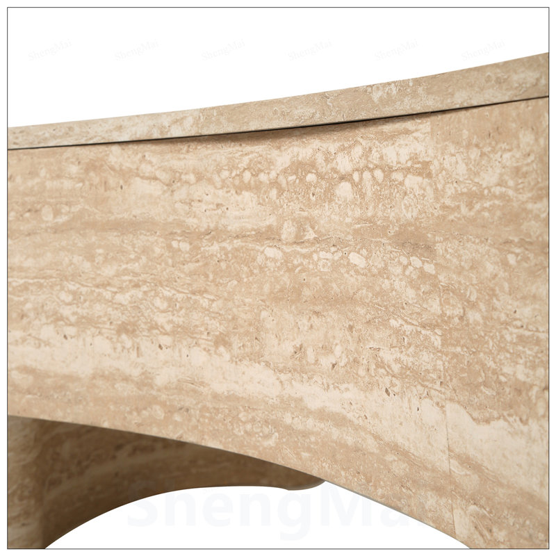 Table basse irrégulière avec plateau rabattable, rangement dissimulé et design moderne pour des espaces de vie compacts