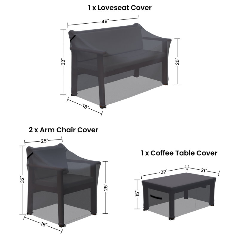 Kovach Outdoor Conversation Loveseat Group Seating Patio Furniture Covers