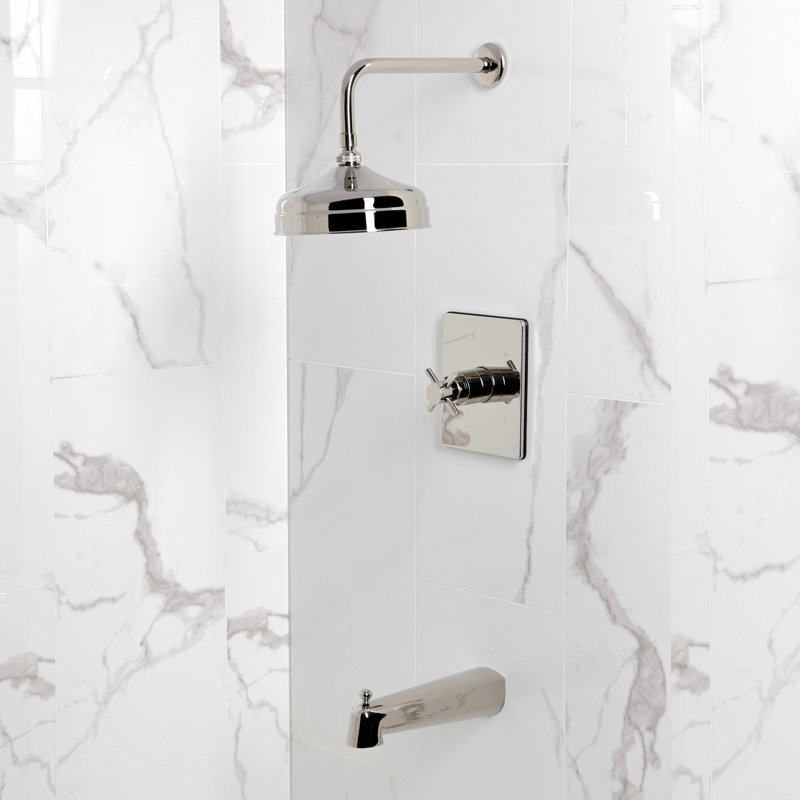 Kingston Brass Concord Single-Handle Pressure Balanced Tub And Shower Faucet, Polished Nickel