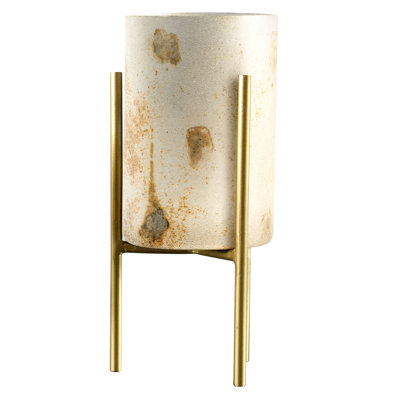 Porte-bougies en verre mercurisé TALL ARGENT