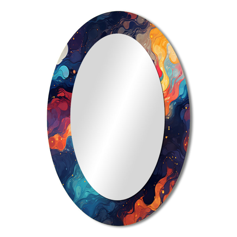 Cosmic Illusion Moody Patterns - Miroir mural moderne multicolore, H 36 po x l 24 po