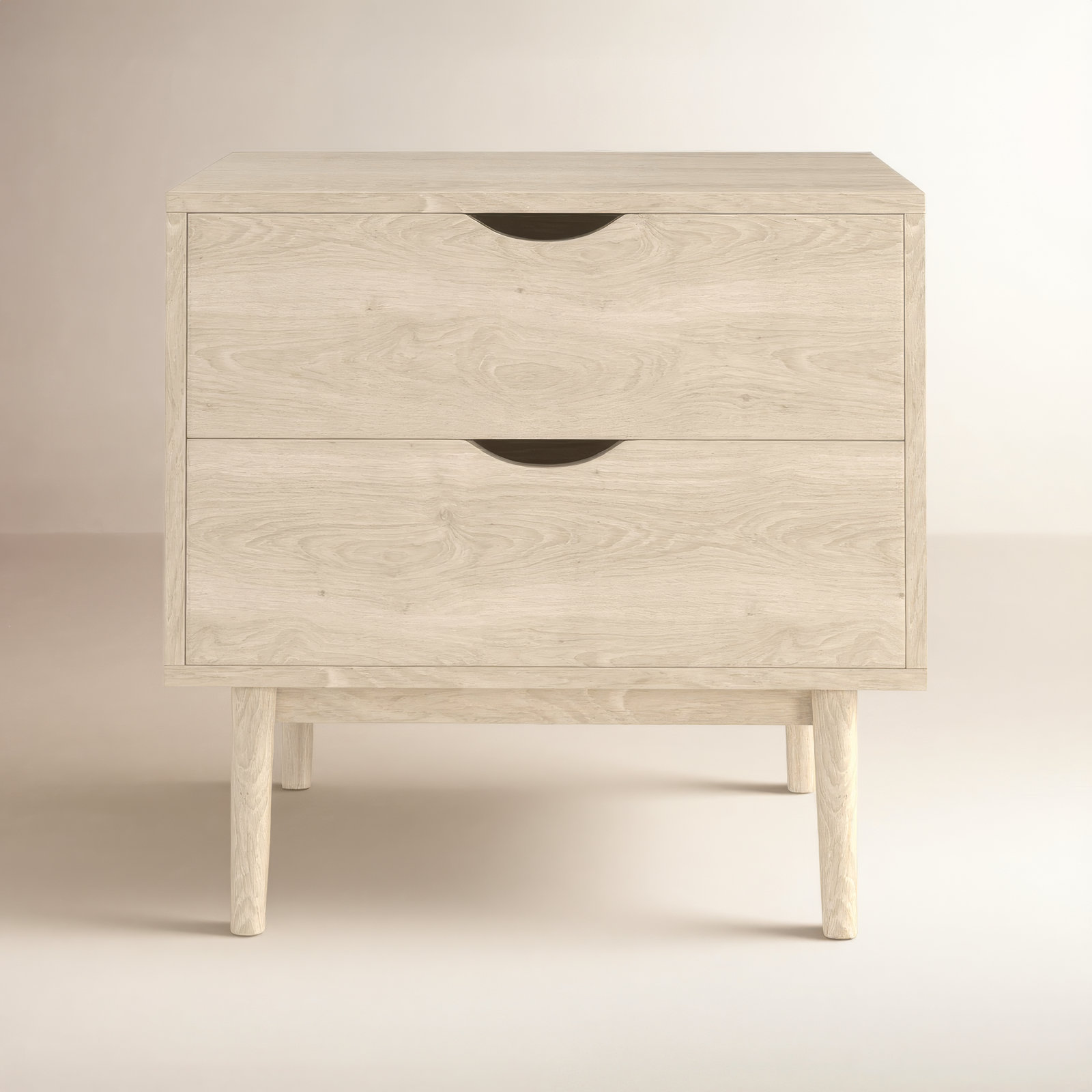 Indra 2 - Drawer Nightstand, White Wash