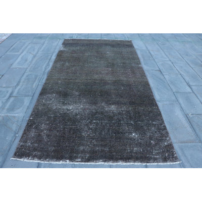 Authentic Turkish Oushak Vintage Large Brown Overdyed Rug for Bedroom and Living Room