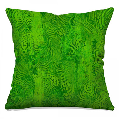 Green Abstract Swirl Double Sided Throw Pillows