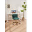 Chaise de bureau, chaises de bureau rembourrées avec roues pivotantes réglables, chaise de bureau ergonomique pour salon, chambre à coucher, bureau, coiffeuse (Emeraude)