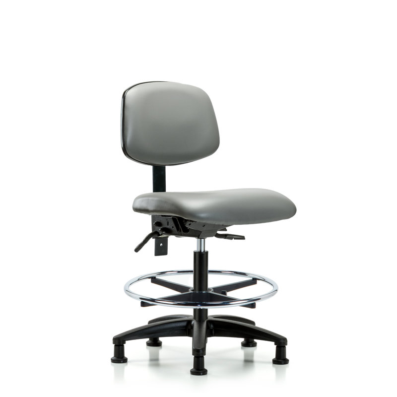 Chaise de travail Kyis, Non, Gris clair, Patins