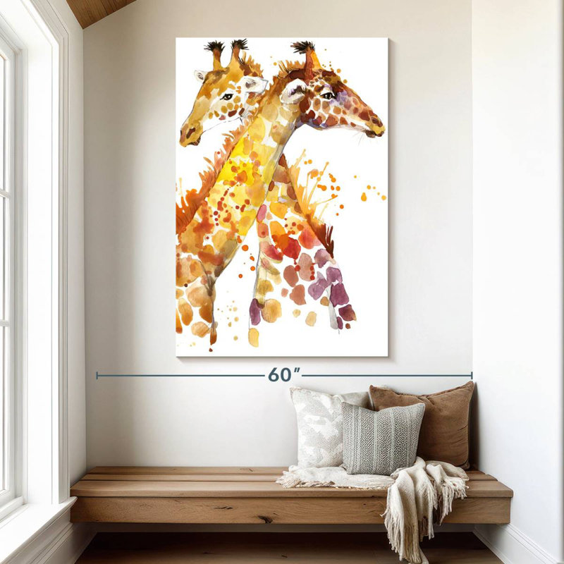 Brampt Two Hugging Giraffes, 51" H x 34" W