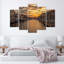 City River Sunset - 5 Piece No Frame Print on Canvas