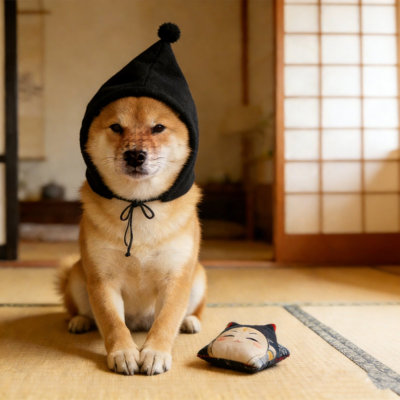 Chapeau d'hiver pour animaux de compagnie avec doublure en polaire, taille S, noir