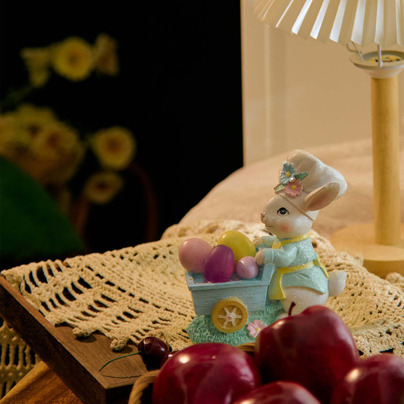 Statues de lapin de Pâques, résine, décorations de lapin, printemps, figurines faites à la main