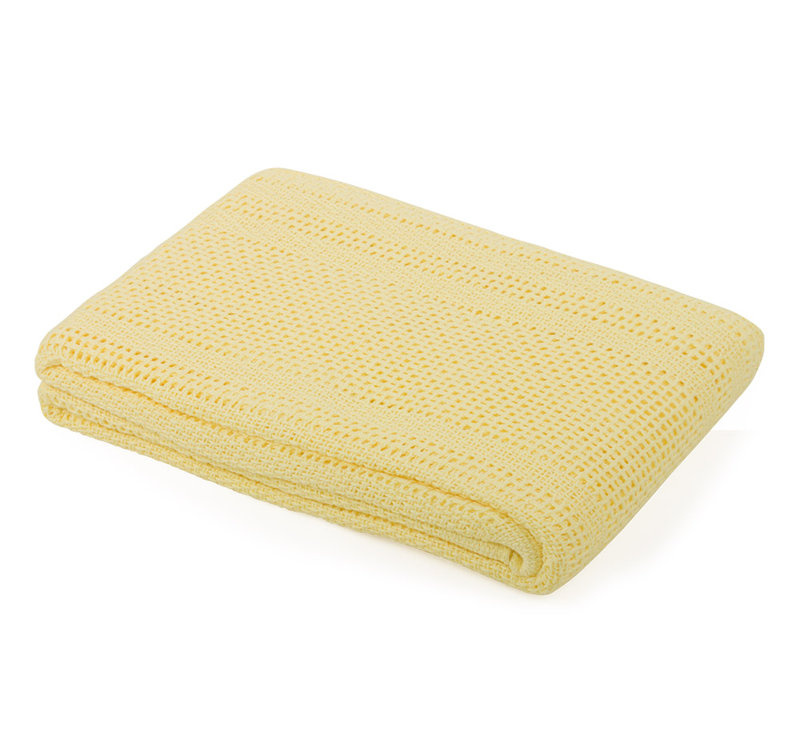 Bryan Cotton Baby Blanket, Lemon, 130cm W x 180cm L