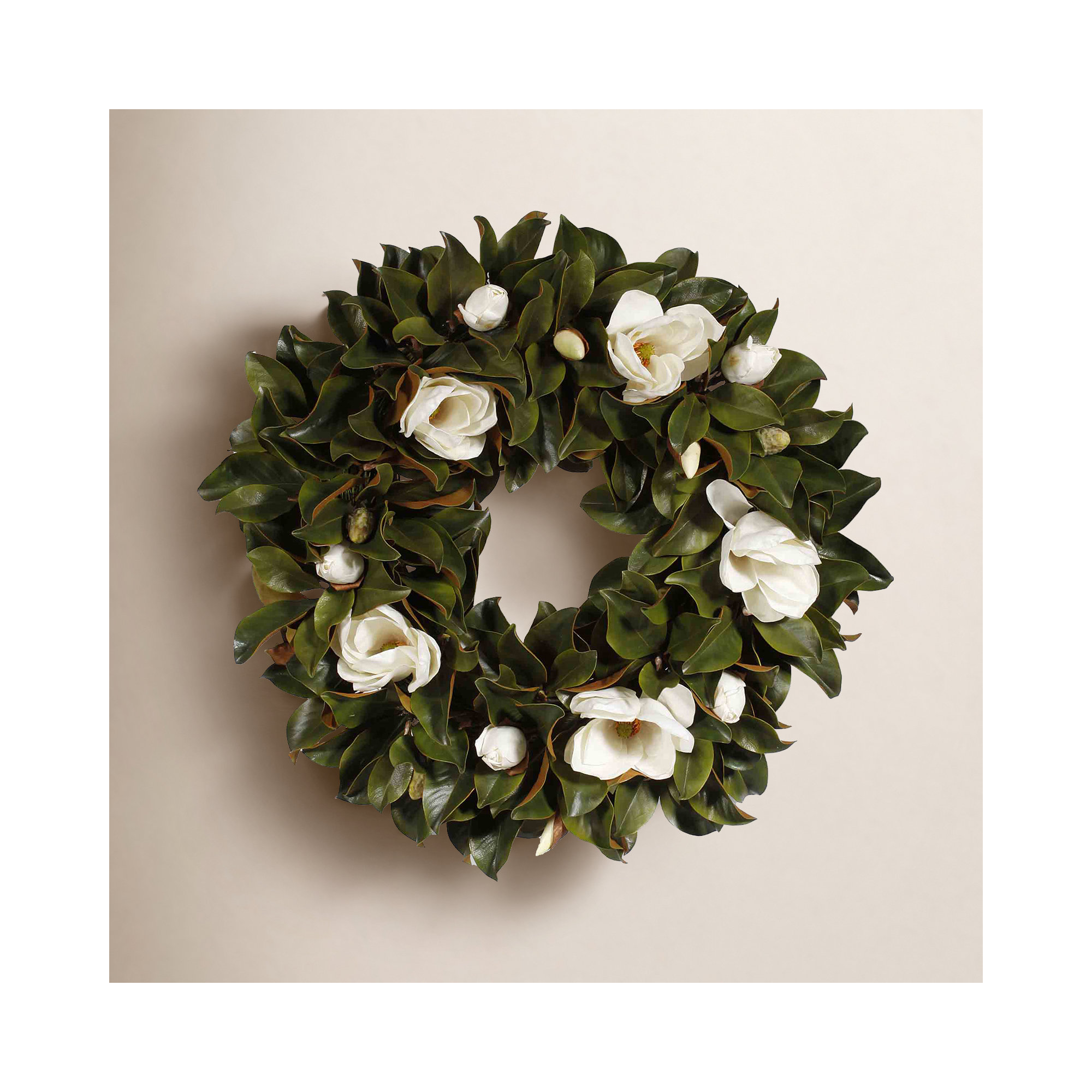 Magnolia Polyester Wreath, 36" W X 36" H x 6" D