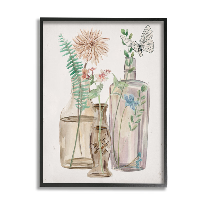Bouquets de printemps et prairies, H 30 po x l 24 po, Cadre noir