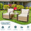 Ensemble de conversation de patio avec coussins 3 pièces pour 2 personnes-1362917449