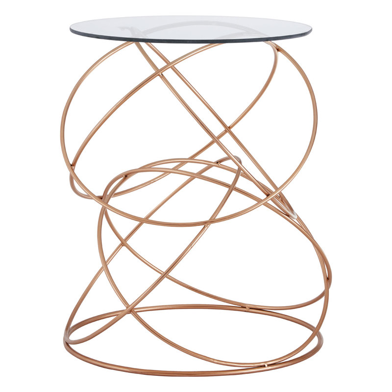 Driffield Glass Top Abstract End Table