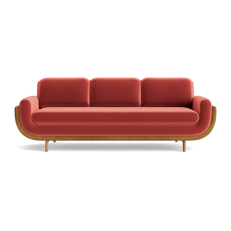 Regatta 100 Sofa, Performance Velvet - Sienna/Bedford - Saddle, Natural