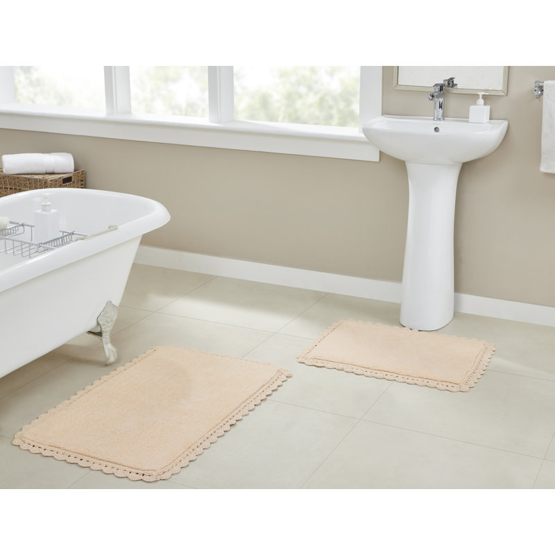 Fromma Cotton Blend Bath Rug, Pale Blush